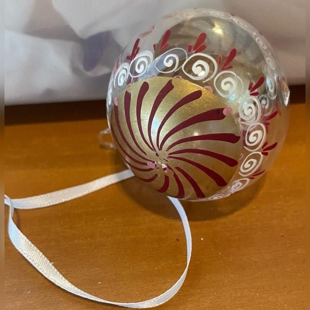 Vintage Multicolor Glass Christmas Bauble Ornament Hanging Tree Decor